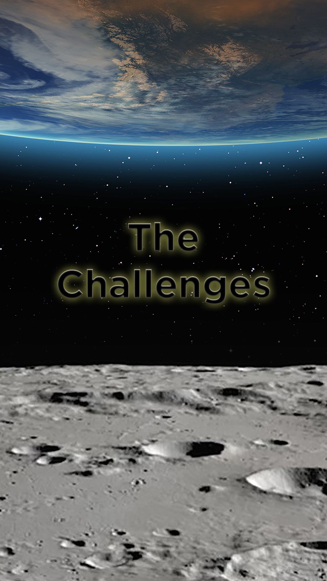 An artist impression of the moon, galaxy and planet earth