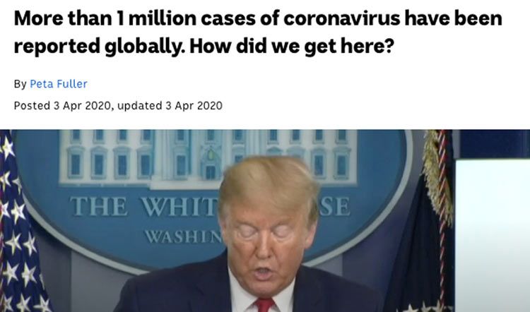 Donald Trump press conference, more than 1 million cases of COVID-19 reported globally