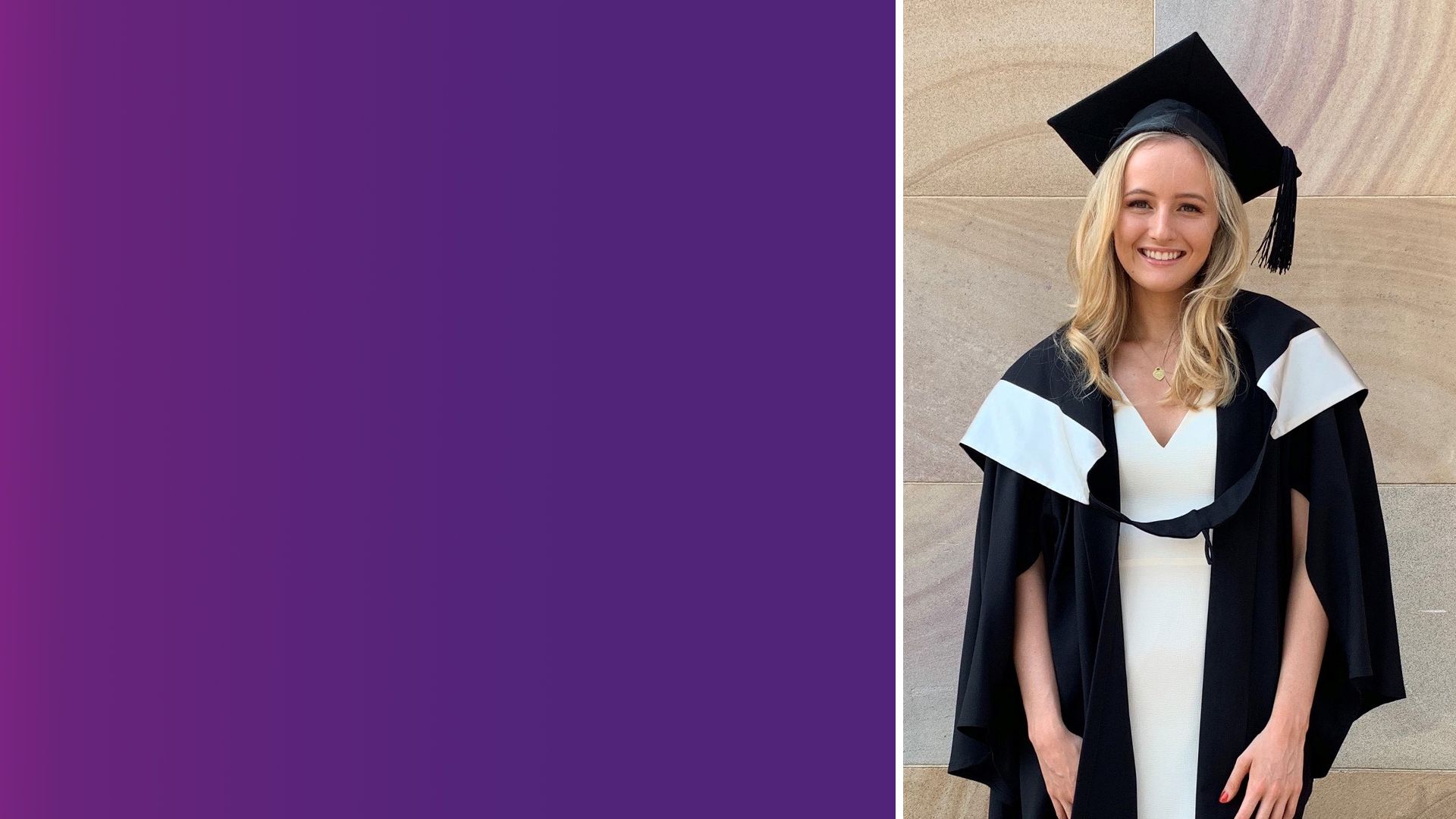 Kate Mann graduating from a Bachelor of Advanced Finance and Economics (Honours)