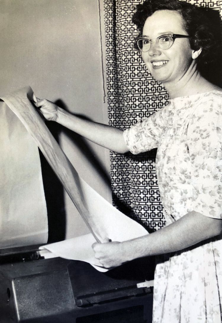 This is an image of Margaret Mittelheuser working at the Department of the Interior.