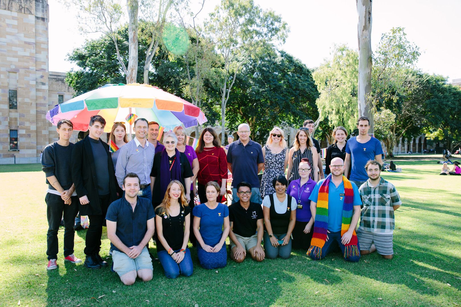 Alisa Pratt with members of the UQ Ally Network at IDAHOBIT 2016.