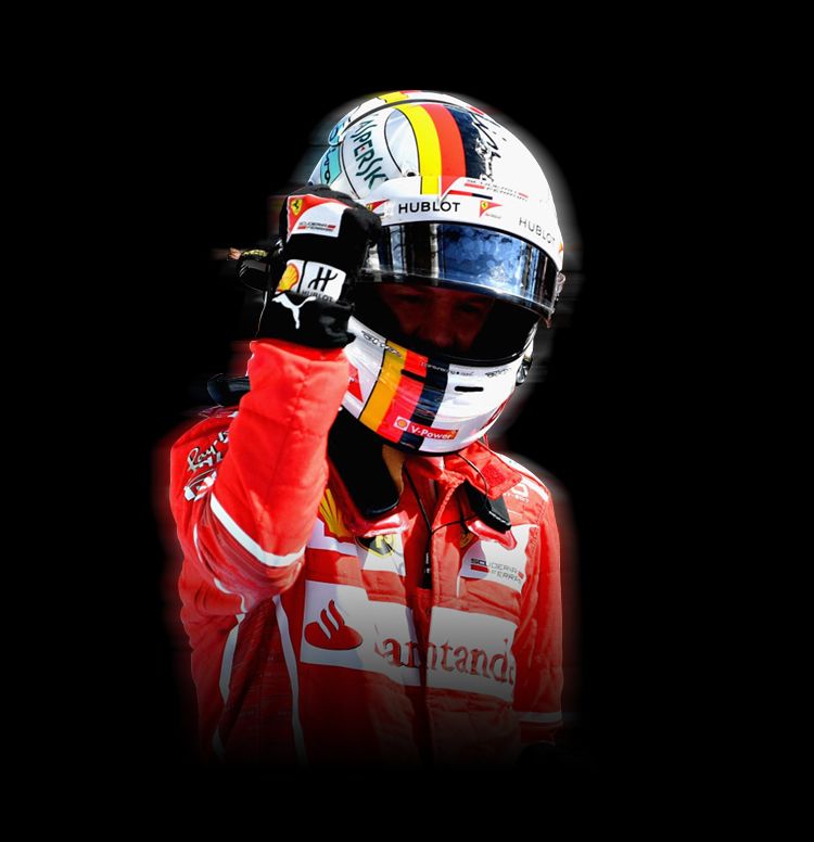 An image of Ferrari driver Sebastian Vettel.