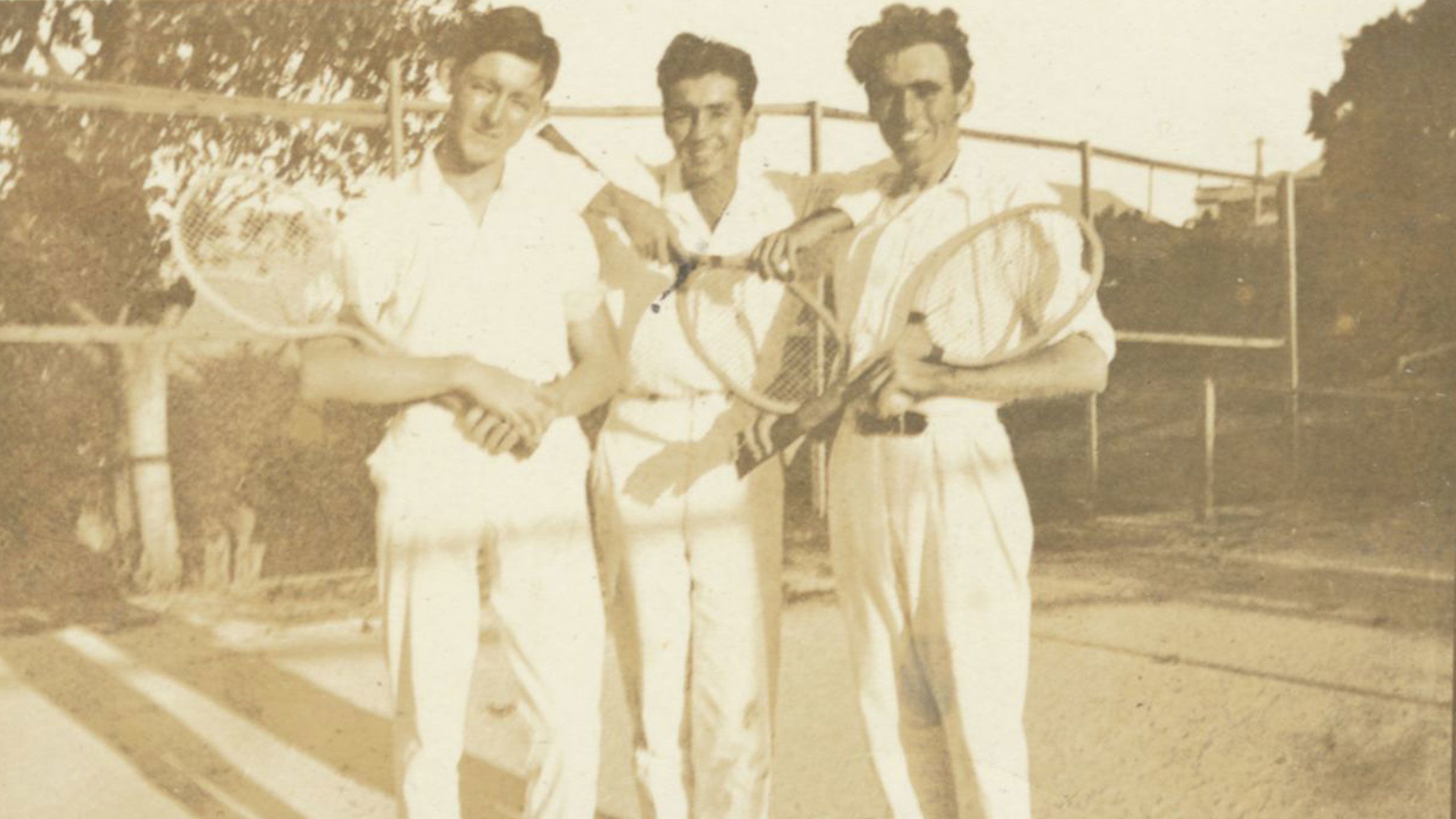 An image of Members of the Emmanuel College tennis team in 1922.