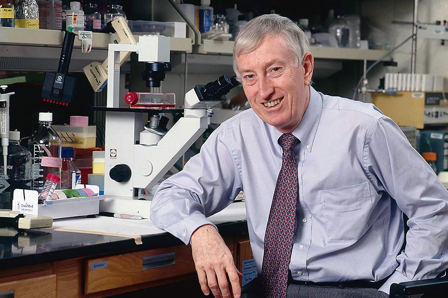 An image of veterinary surgeon and medical researcher Laureate Professor Peter Doherty AC in 1996. Professor Doherty was the winner of the 1996 Nobel Prize for Medicine, and was named Australian of the Year in 1997.