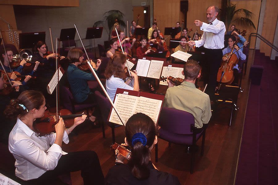 Music students perform a concert in 2000.