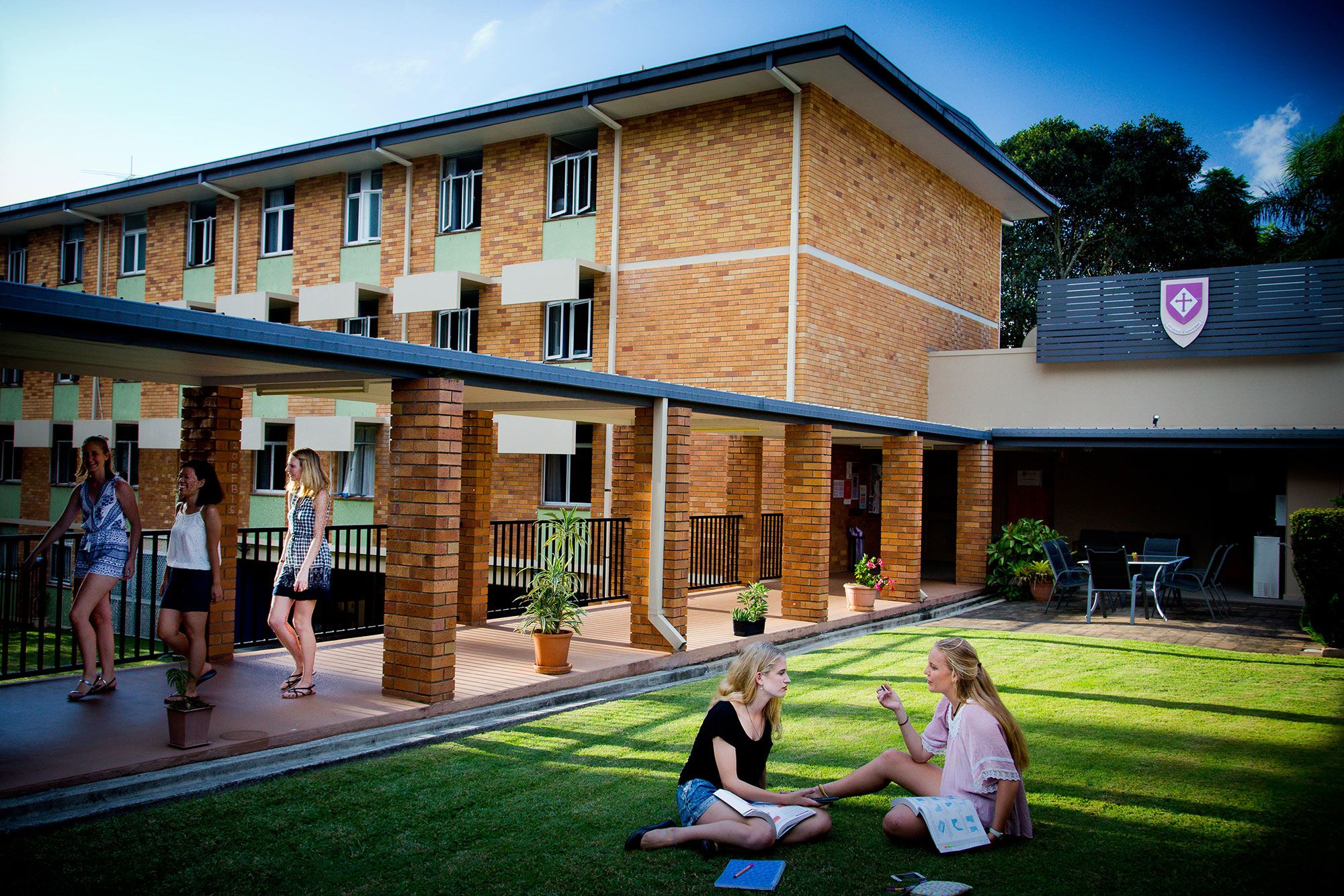 An image of students outside at Grace College during recent years.
