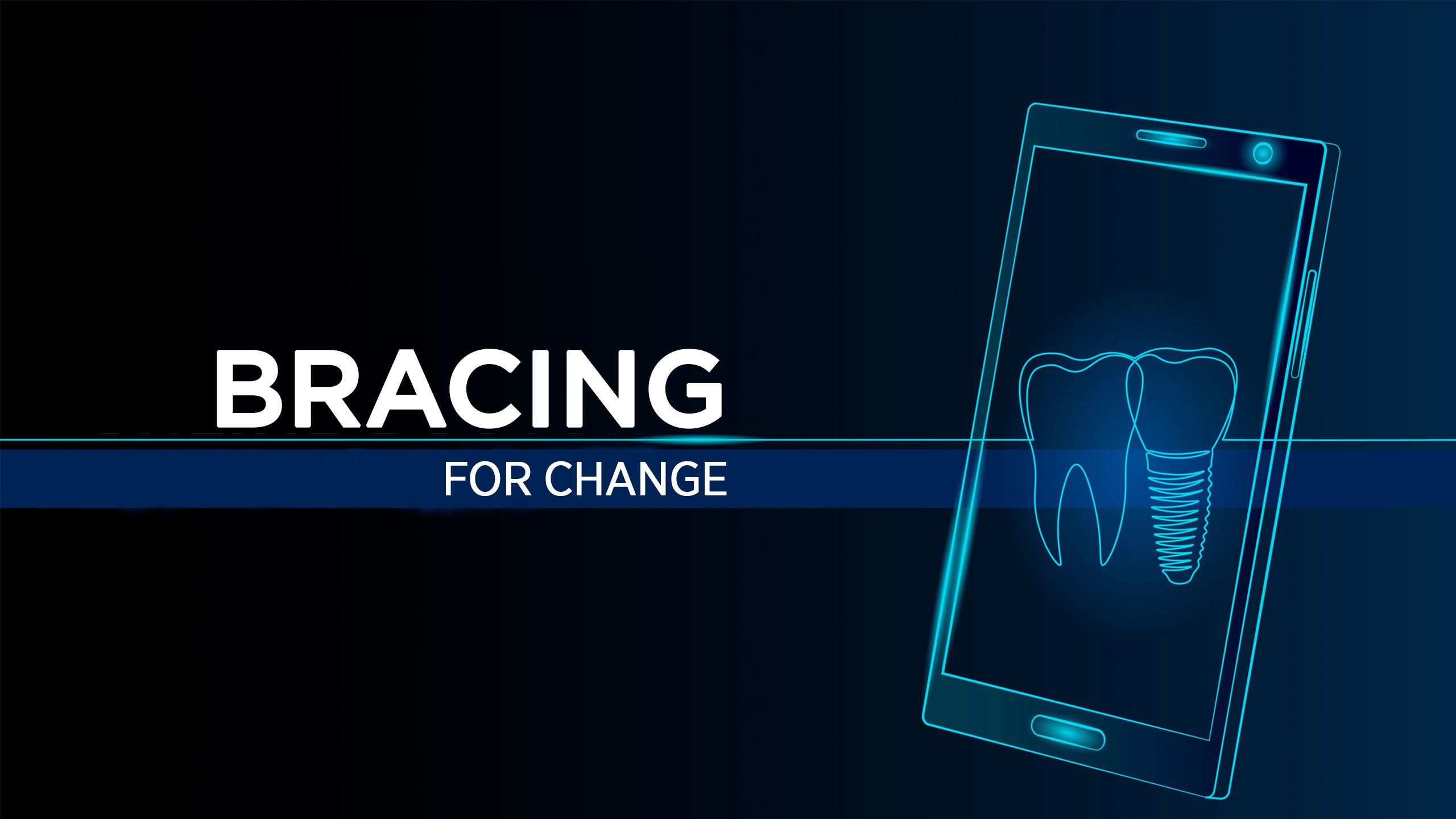 An illustration of an smartphone displaying images of teeth.