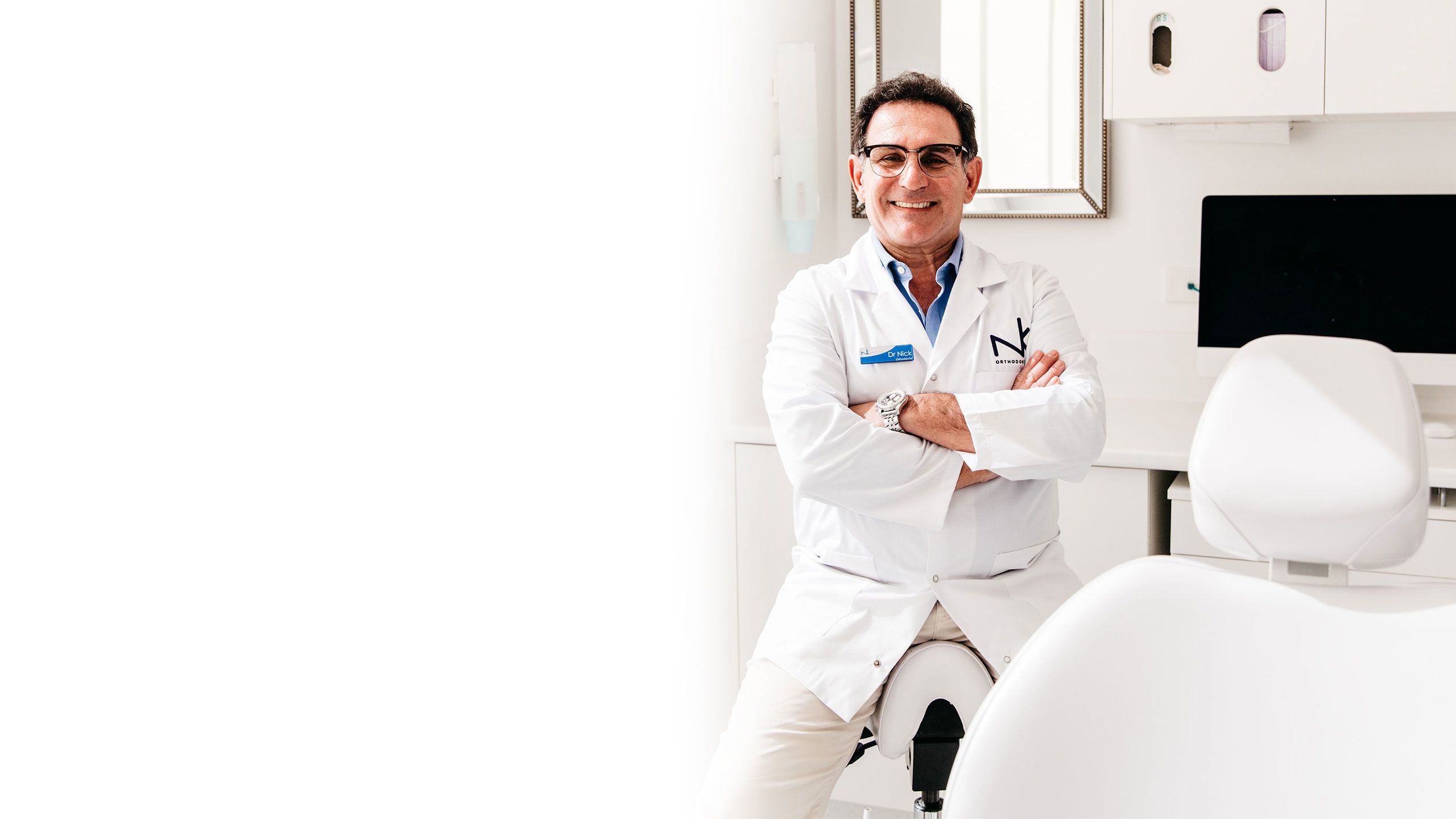 An image of orthodontist and UQ alumnus Dr Nick Kotsomitis in his surgery.