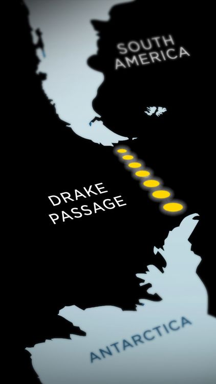 This is a map of the Drake Passage, between South America and Antarctica.