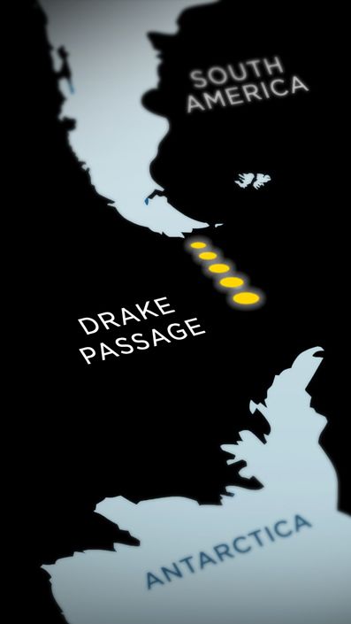 This is a map of the Drake Passage, between South America and Antarctica.