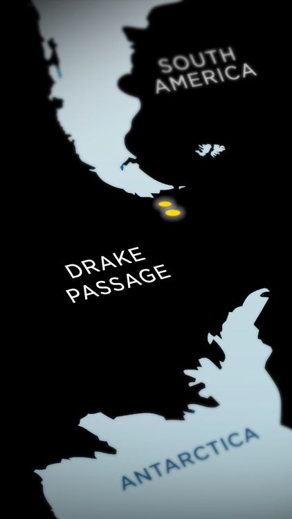This is a map of the Drake Passage, between South America and Antarctica.
