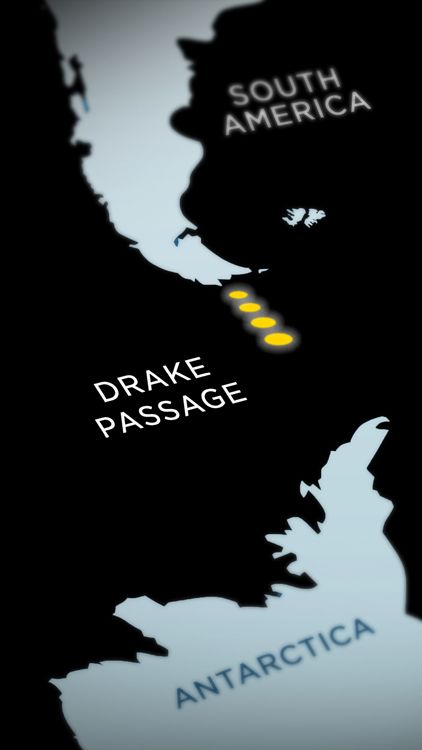 This is a map of the Drake Passage, between South America and Antarctica.