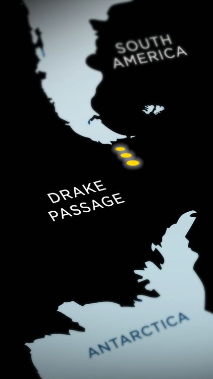 This is a map of the Drake Passage, between South America and Antarctica.