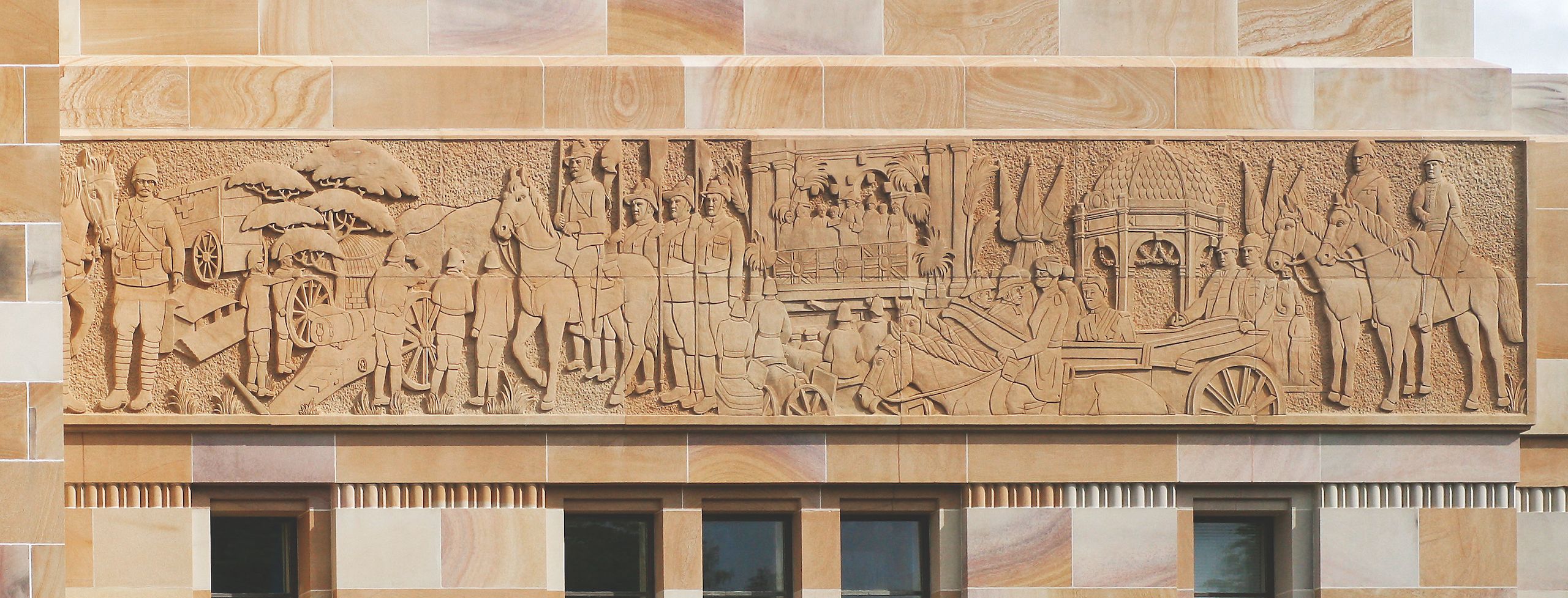 Wall frieze of historical scene