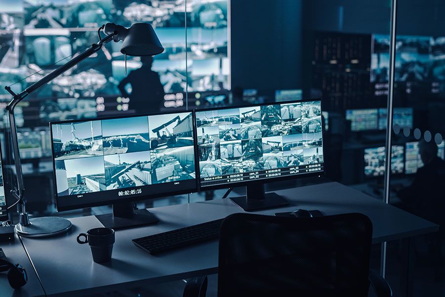 An image of Police surveillance computer screens.