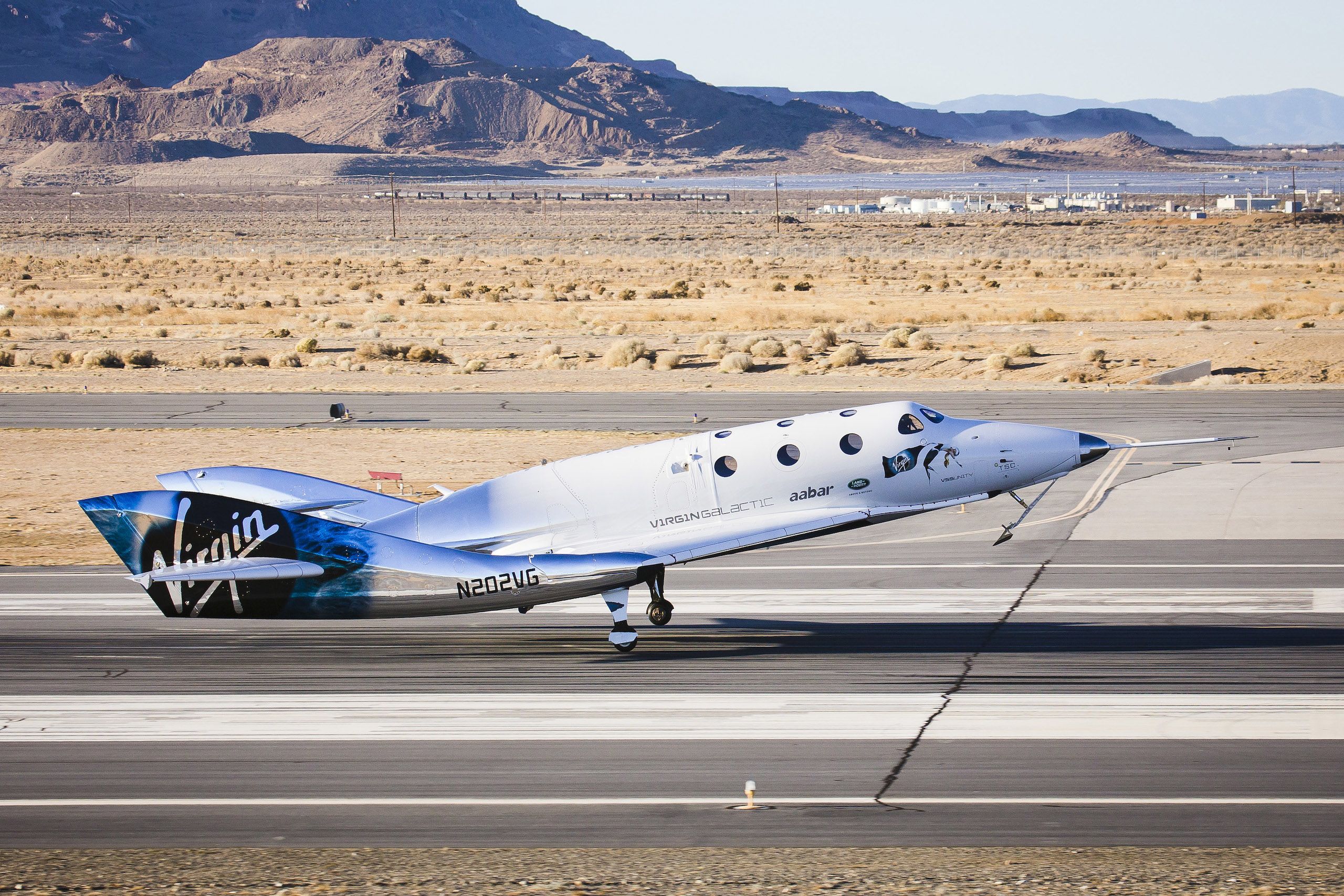 Virgin Spaceship Unity (VSS Unity) touches down.