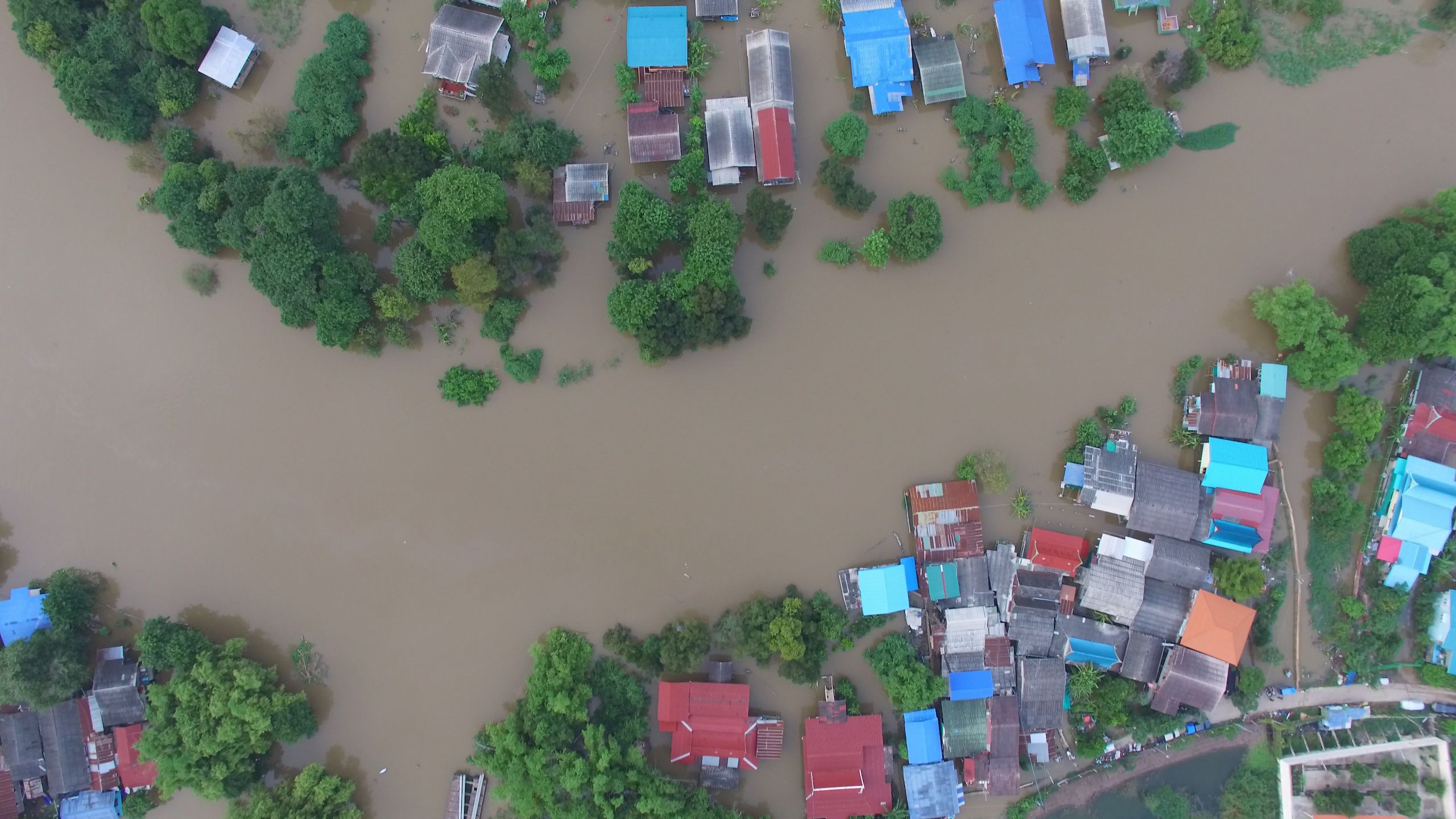 Aerial view of flood.