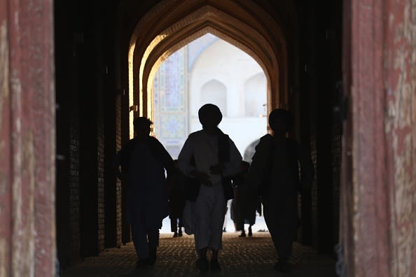 Taliban patrol in Herat city on August 18 2021 after taking control of Afghanistan.