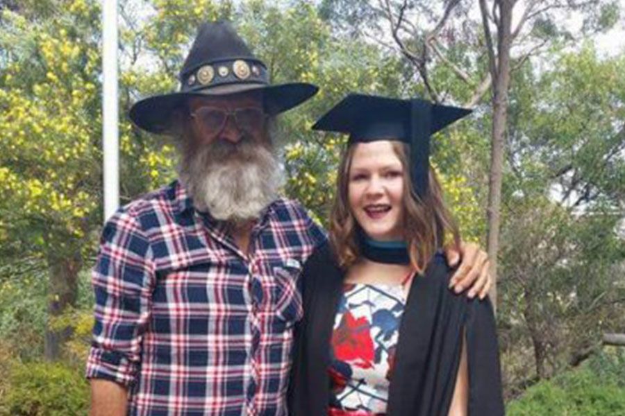 An image of Sherice Ansell with her father Frank.