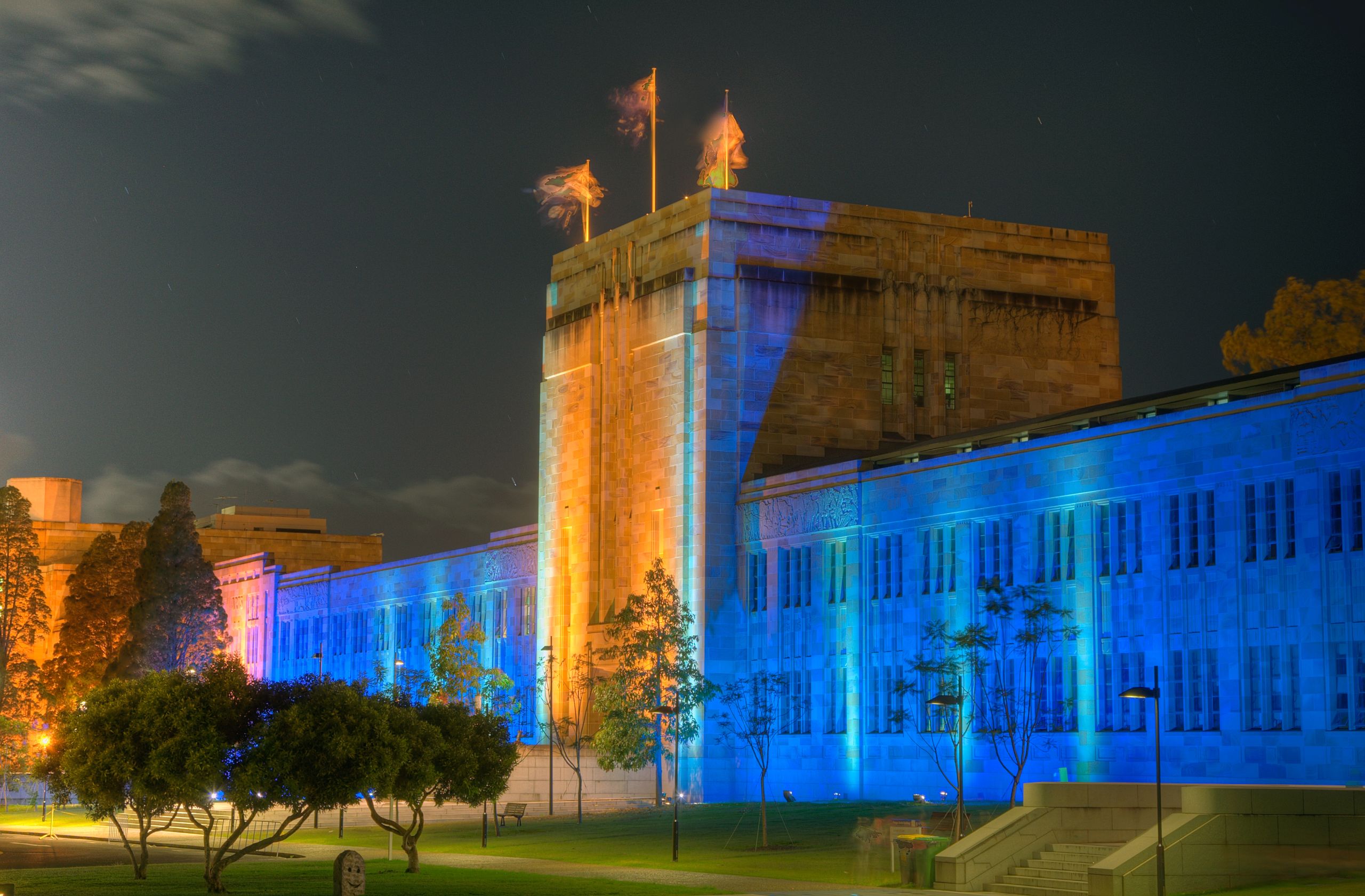 Lighting display at UQ St Lucia.