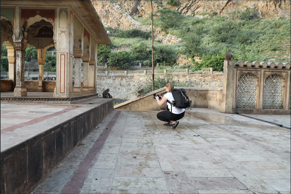 Kirsten Slemint filming in Jaipur