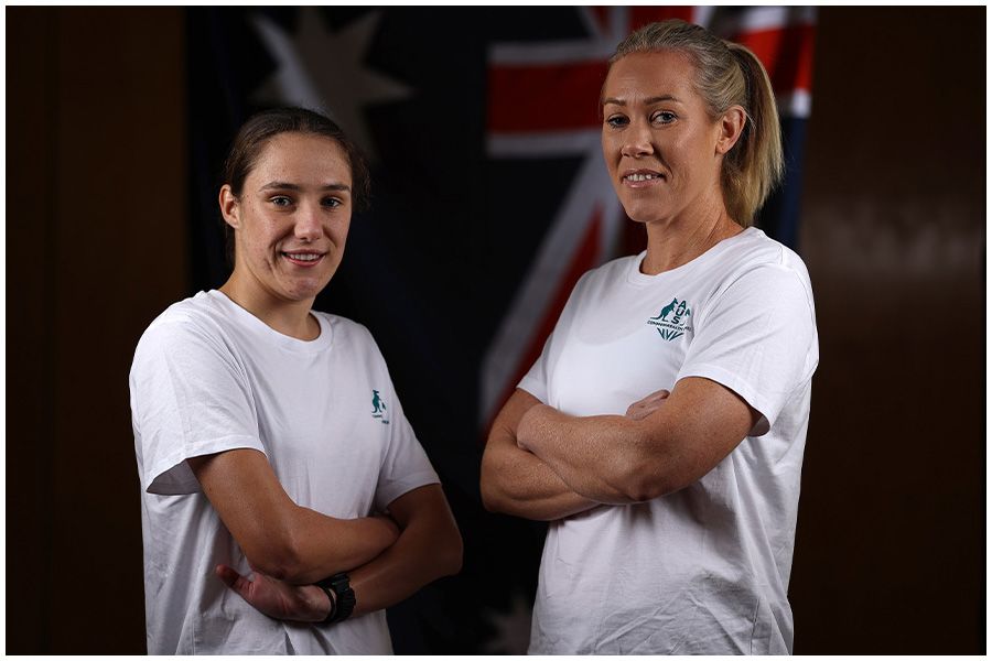 An image Felicity Cradick (left) and Erica Burleigh ahead of the 2022 Commonwealth Games.