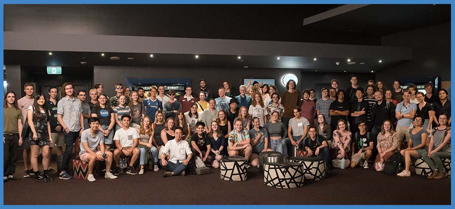 An image of The UQSA team at their first event of 2021, watching Interstellar.