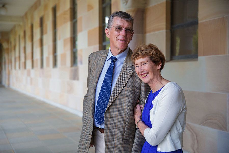 An image of Professor Ian Frazer with his wife Caroline Frazer.