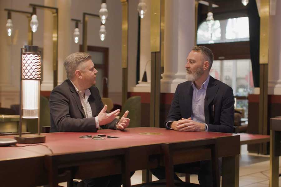 An image of Head of School and Dean, UQ School of Architecture, Professor Cameron Bruhn with lead architect and Senior Practice Director at BVN James du Plessis.
