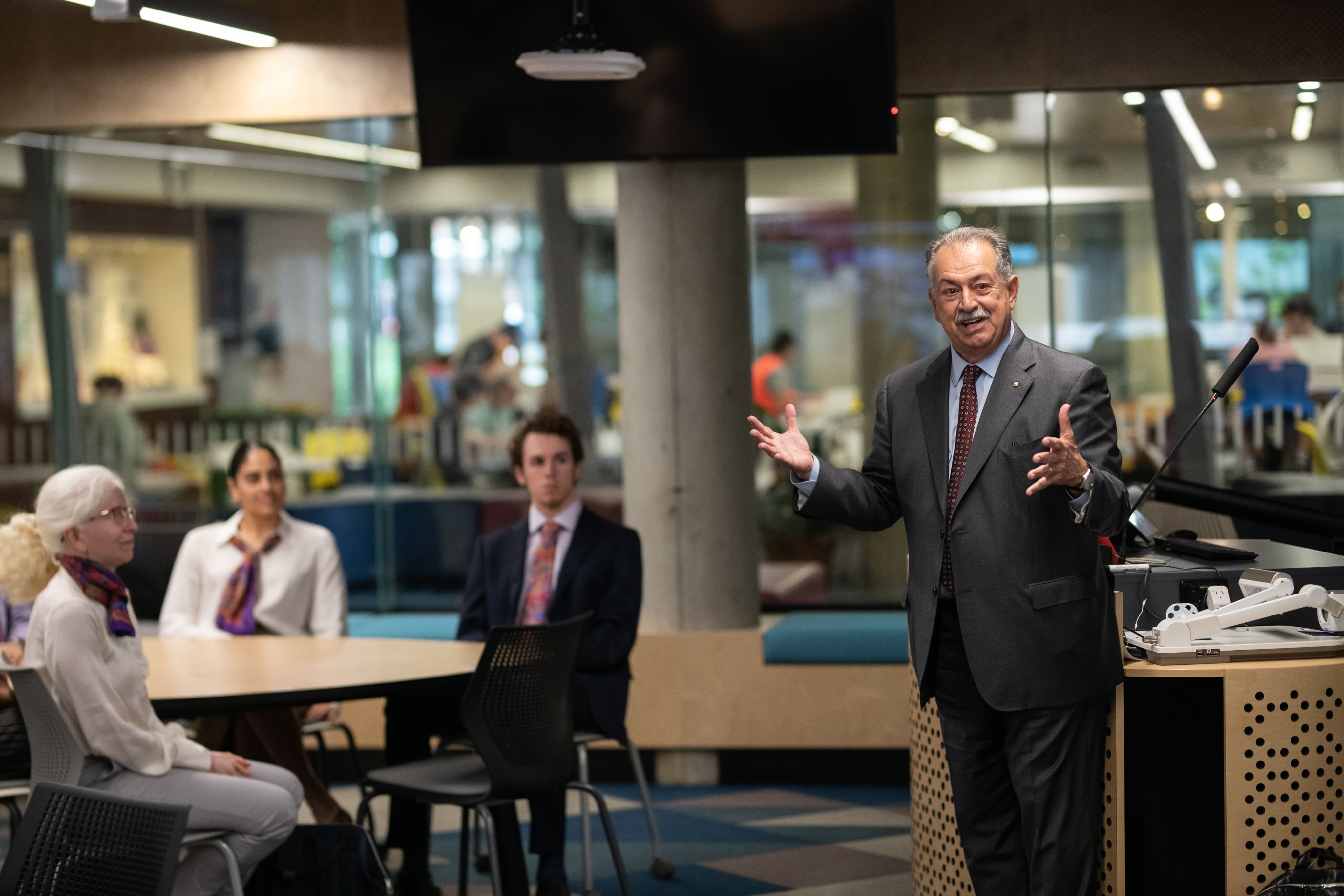 Andrew N. Liveris speaking at the opening