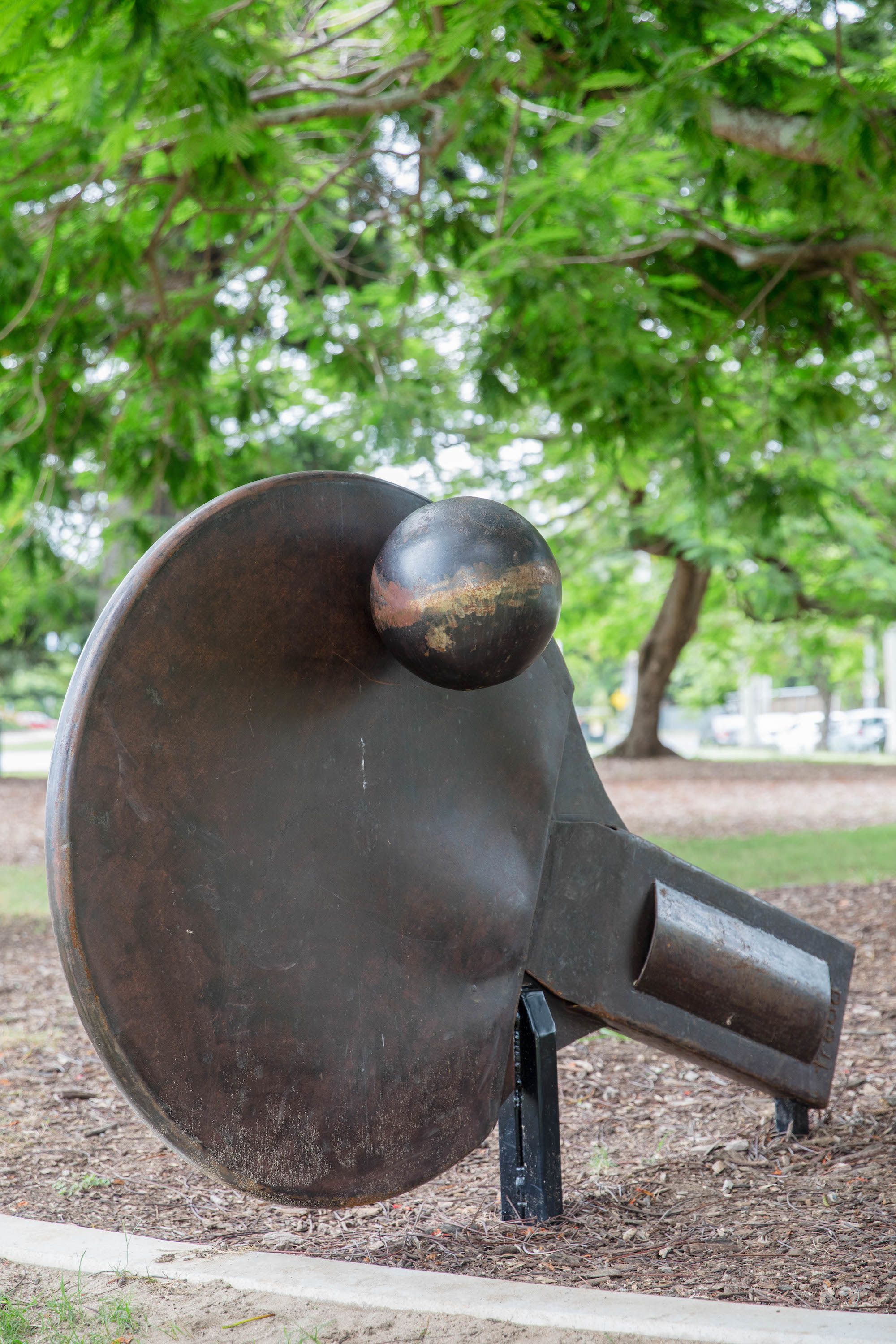 Ping pong bat and ball sculpture