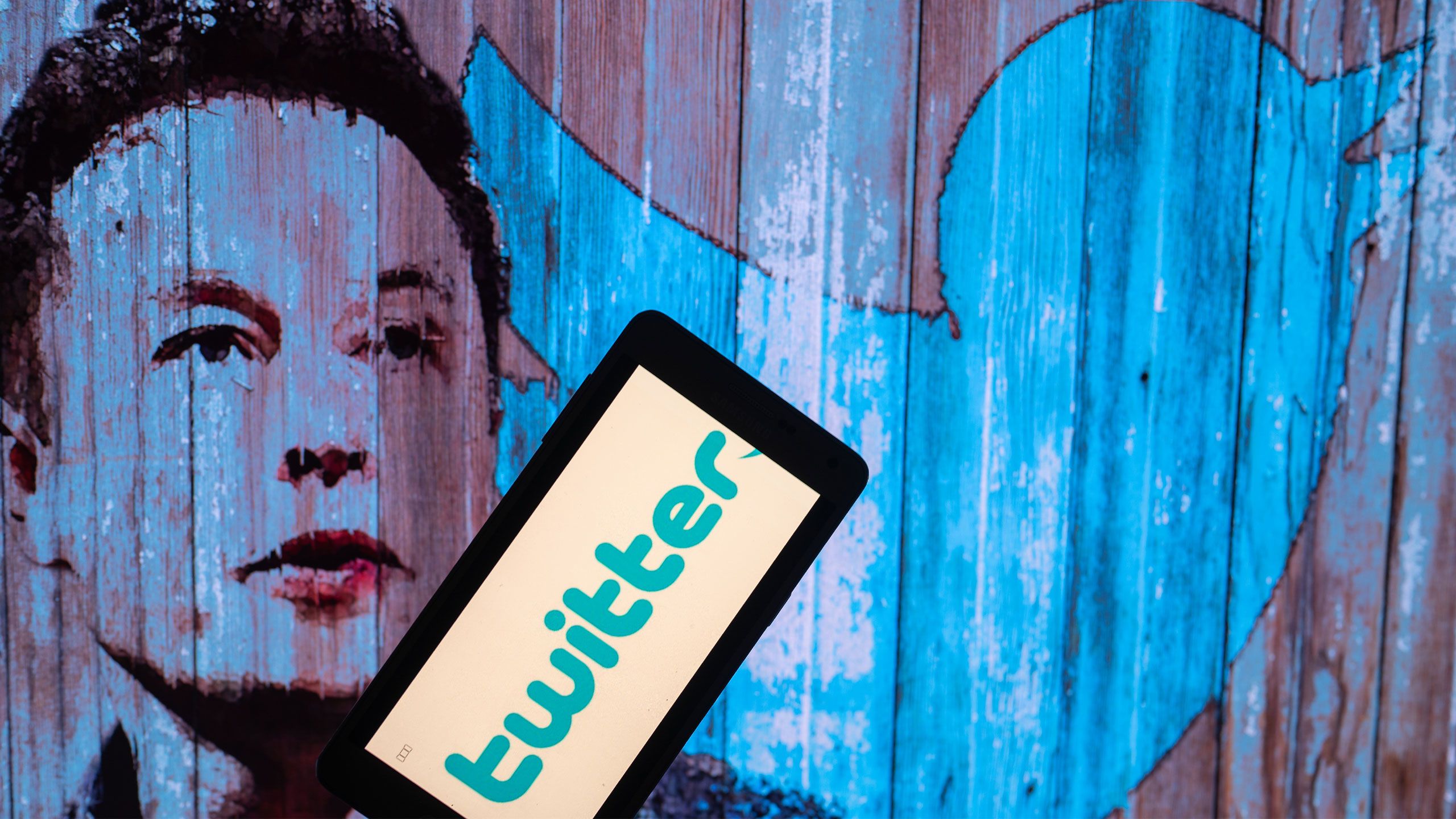 An illustration of Elon Musk and the Twitter logo.