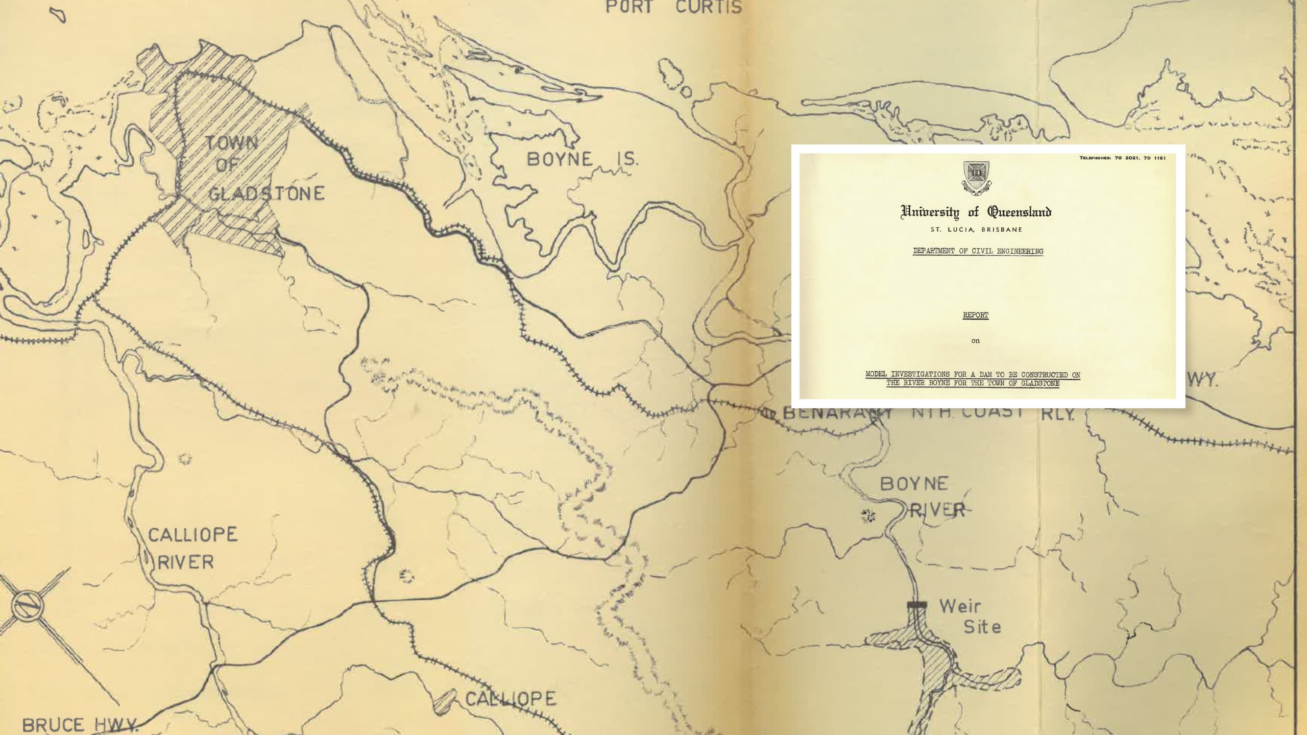 A drawn map of the Boyne River