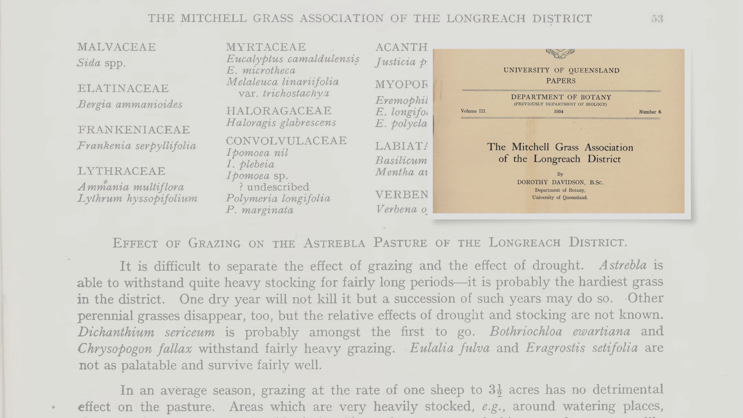 Excerpts of the Botany Papers