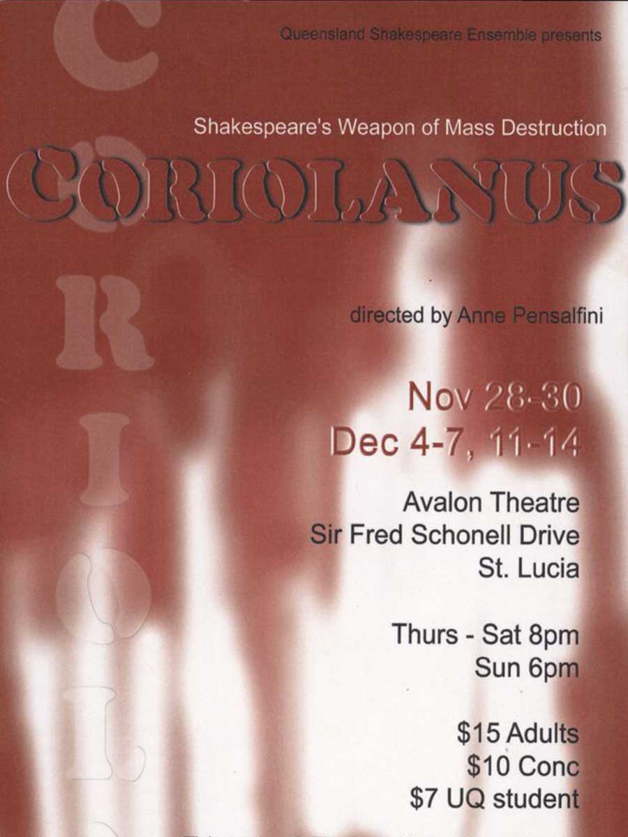 Postcard for 'Coriolanus', 2003