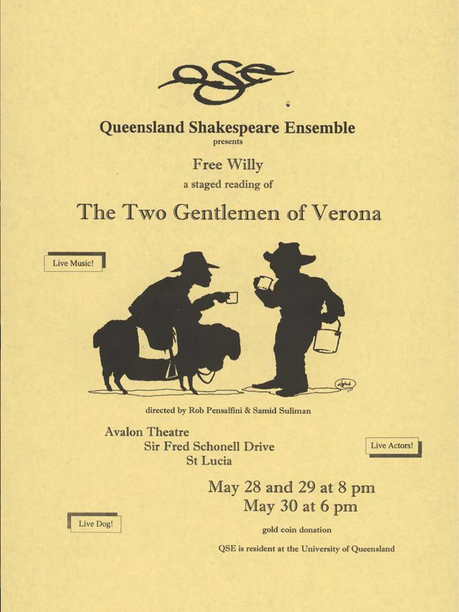 Poster for 'The two gentlemen of Verona'