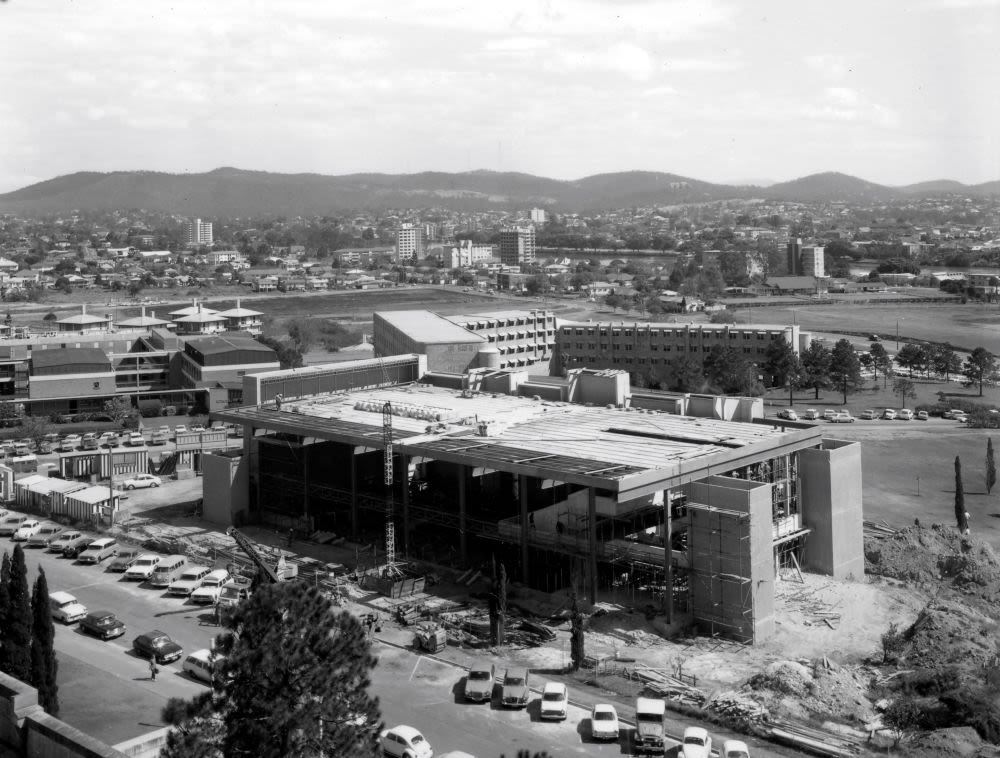 Mayne Hall under construction 8 September 1972.