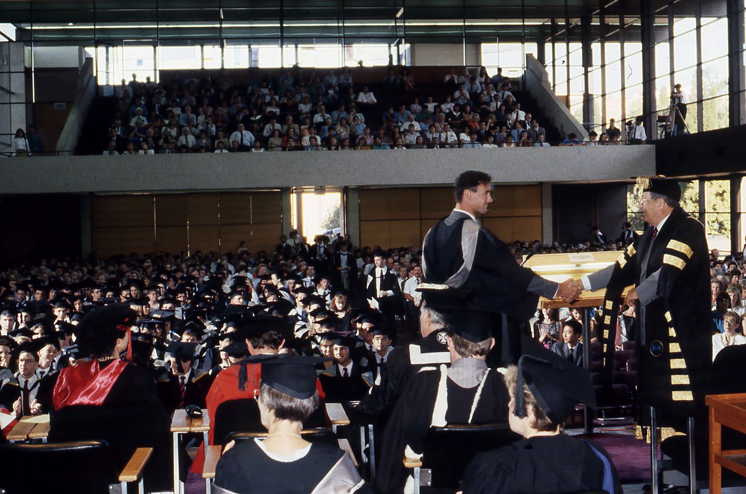 Graduation ceremony in Mayne Hall June 1991.