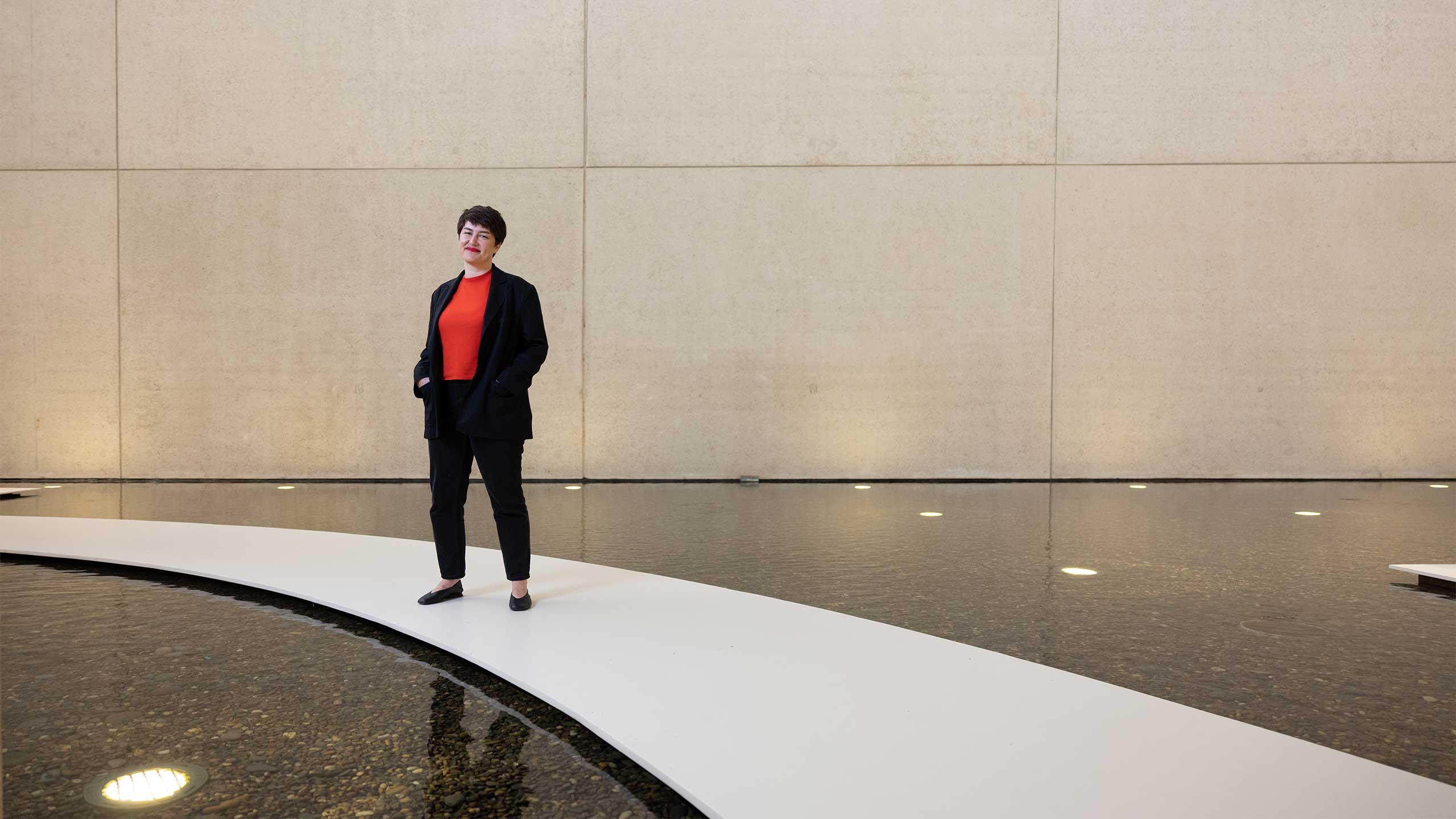 Ellie Buttrose in the Queensland Art Gallery Watermall. Image: David Kelly