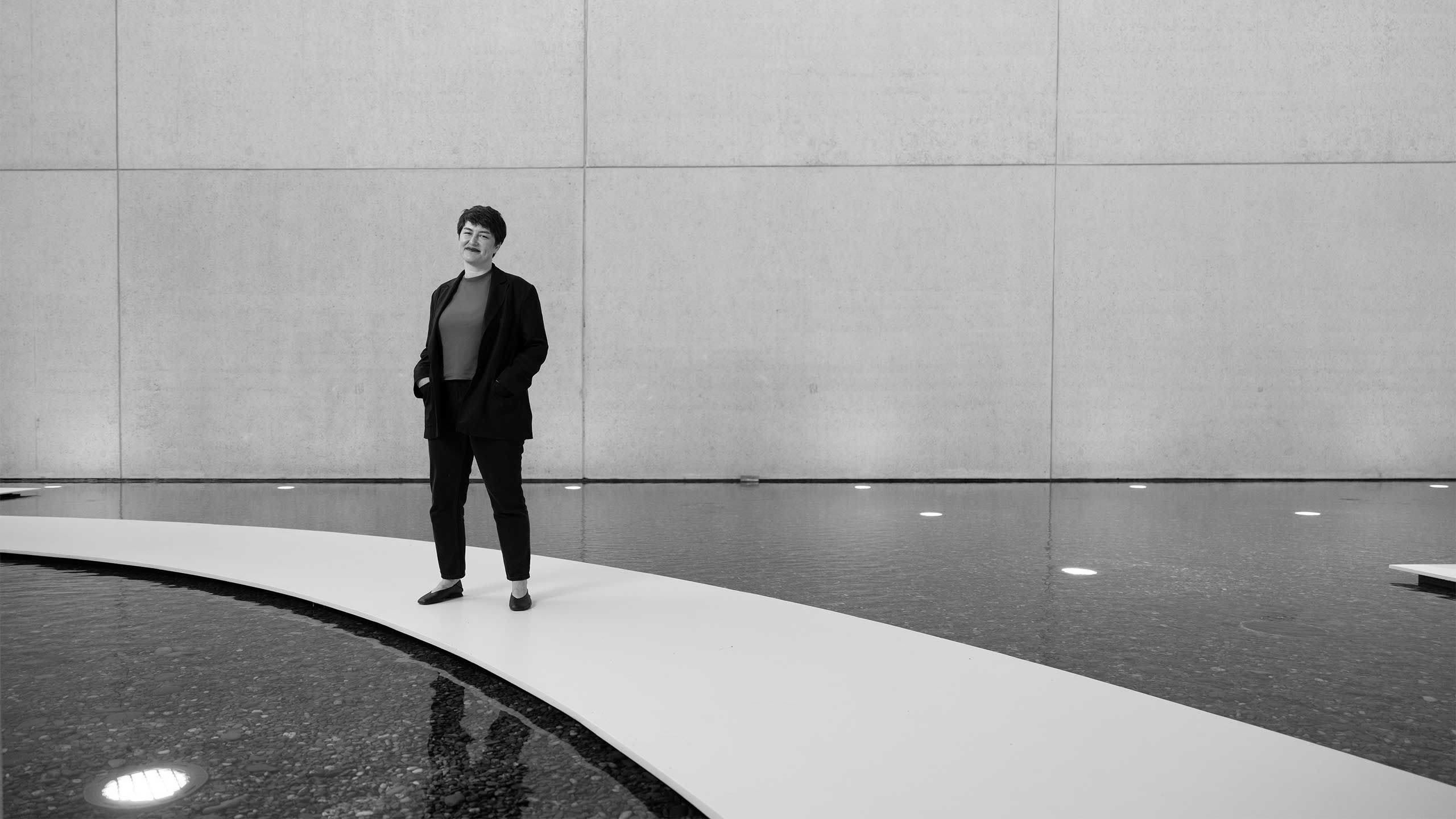 Ellie Buttrose in the Queensland Art Gallery Watermall. Image: David Kelly