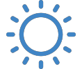 Blue sun icon