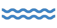 Blue icon of two wavy lines