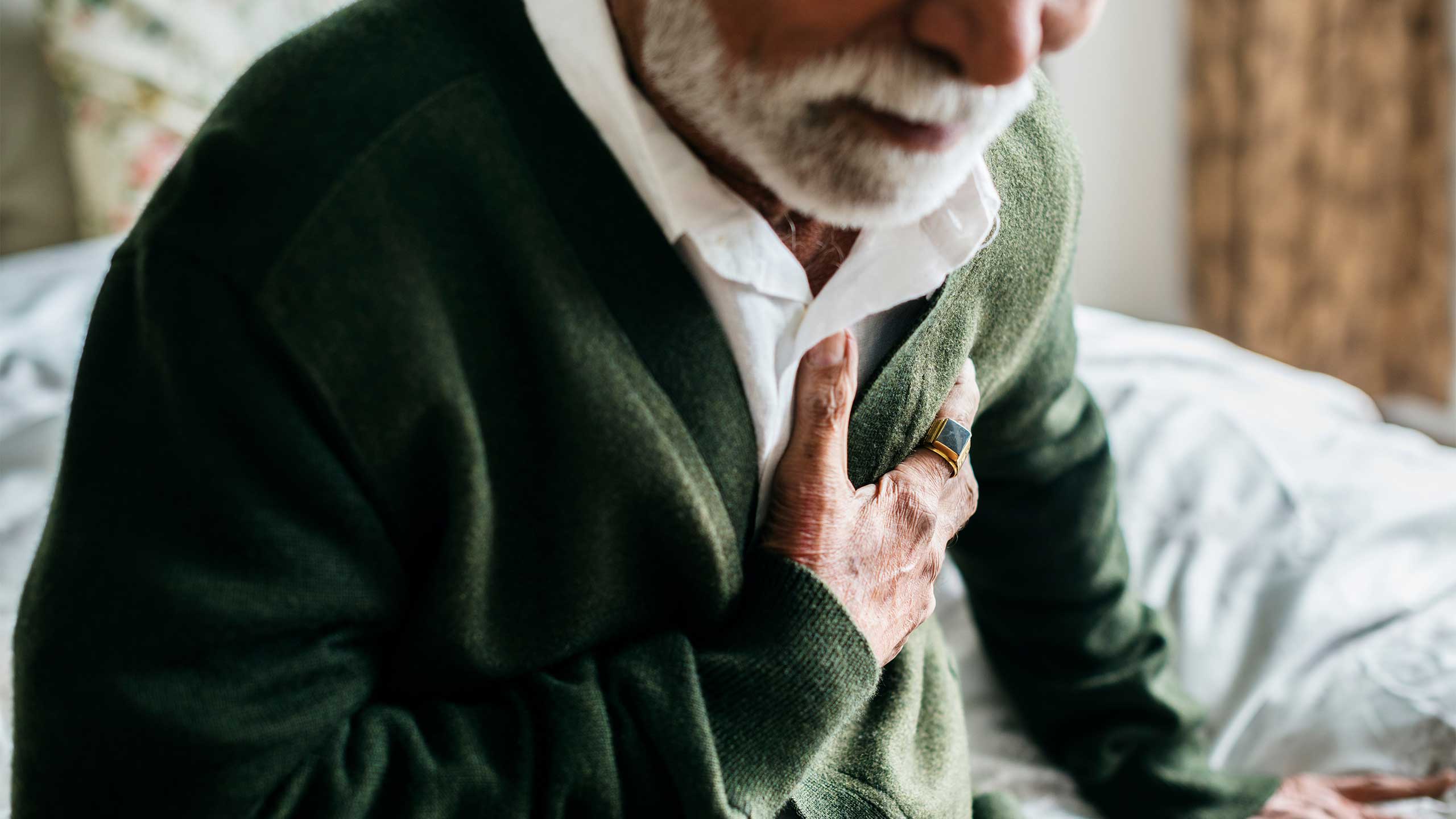 An elderly man with heart problems.