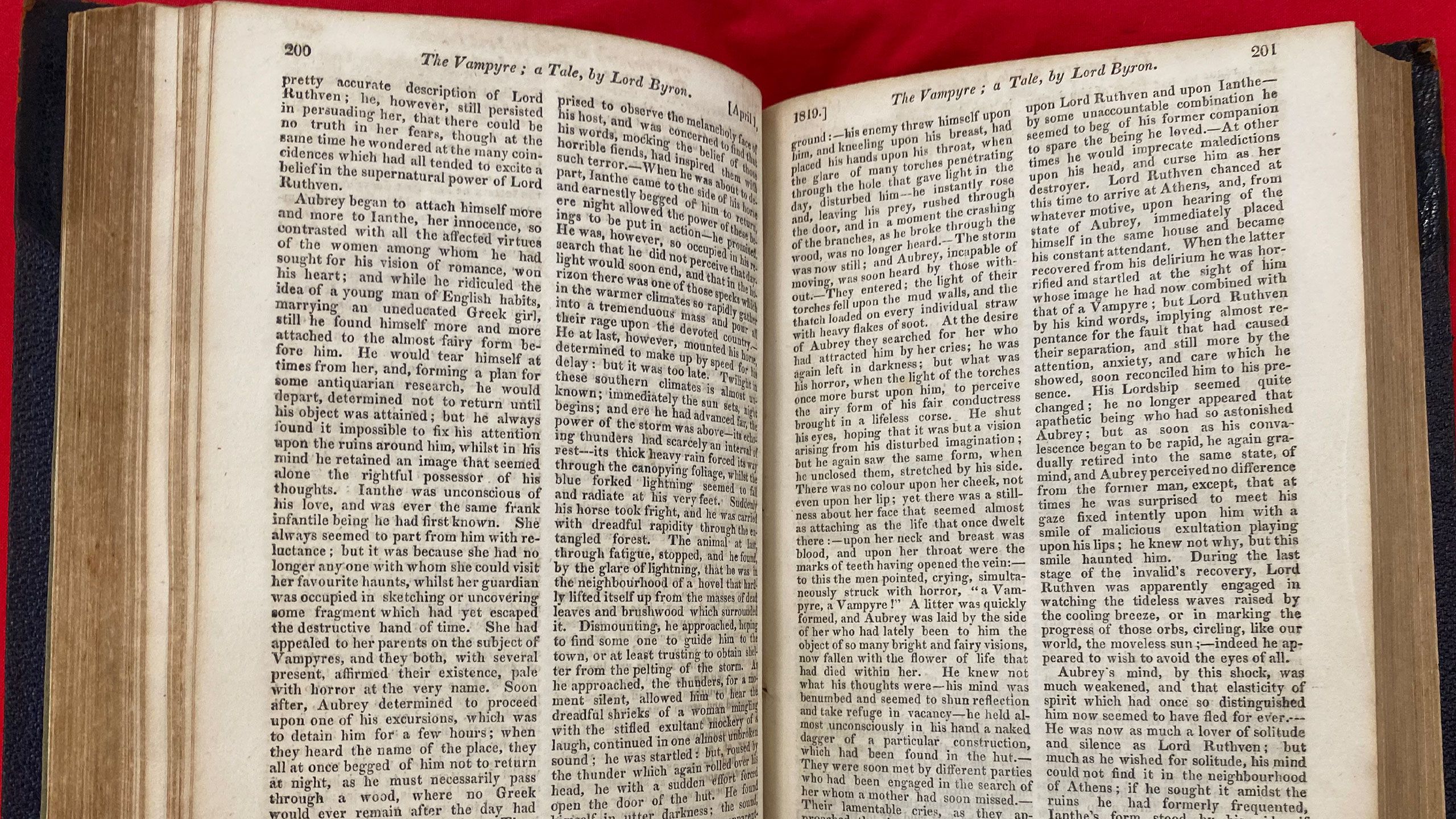 Pages of the Fryer Library’s copy of The vampyre.