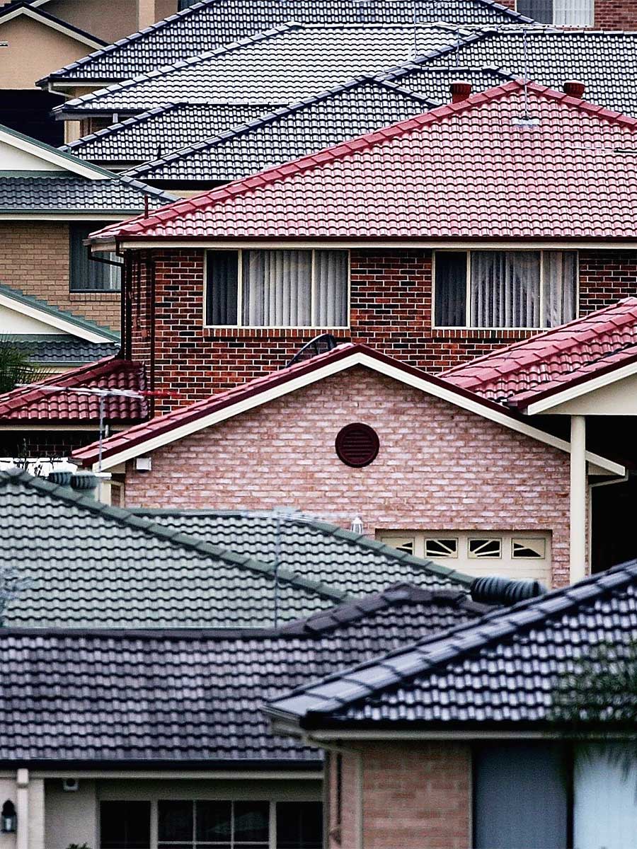High density housing is seen in an established suburb in Sydney, Australia.