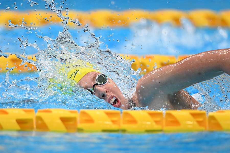An image of Lakeisha Patterson in action during the Tokyo Paralympic Games.