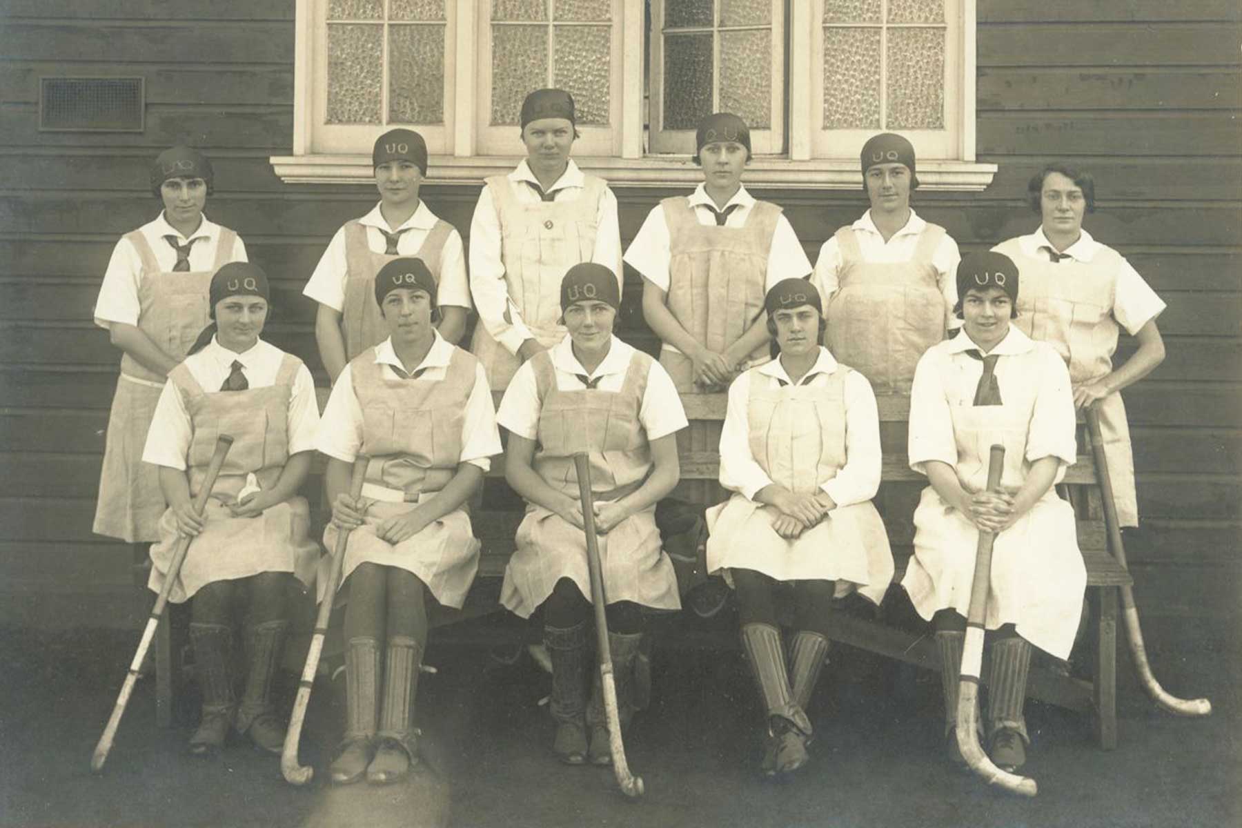The 1926 University of Queensland women's hockey team.