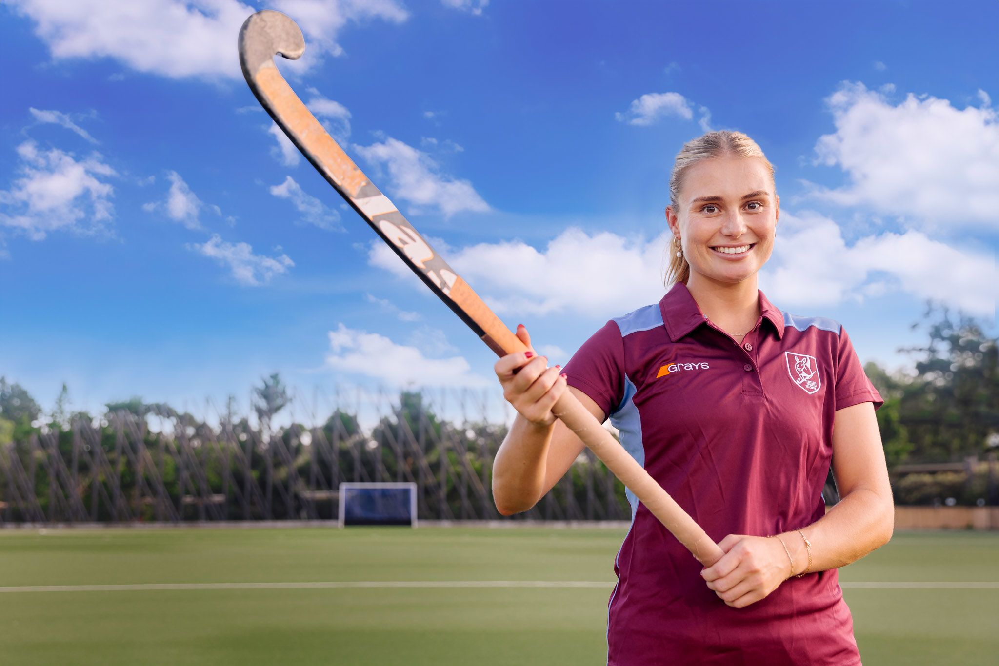 UQ Division 1 women's captain Morgan Gallagher at the UQ playing fields at the St Lucia campus.