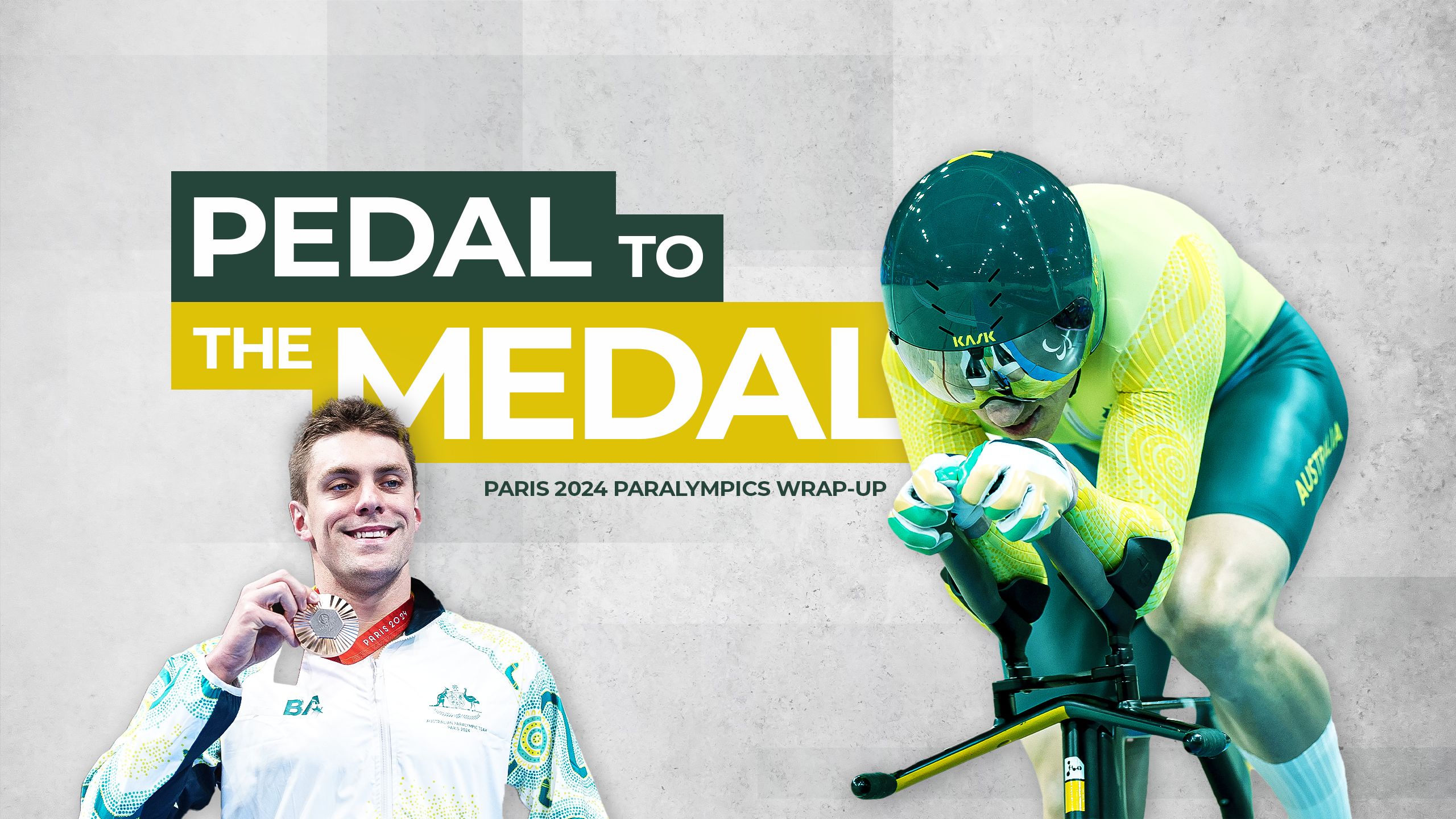 Images of UQ Cycling Club member and Paralympic gold medallist Korey Boddington and UQ Swimming Club and member and bronze and silver medallist Jack Ireland.