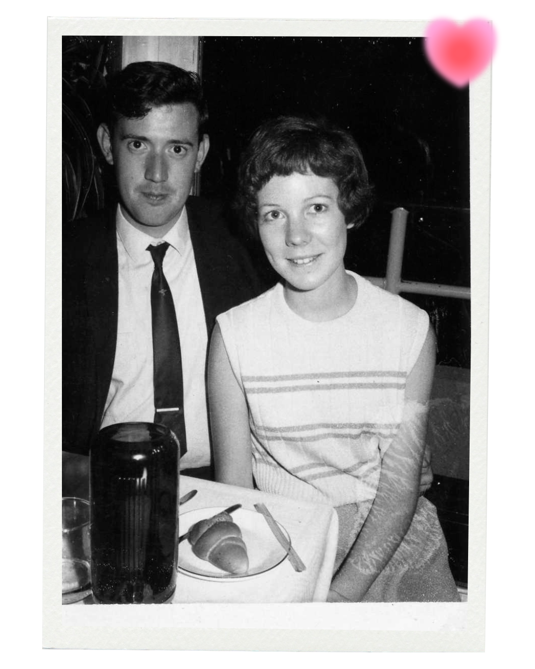 Bill and Elenor sitting at a cafe.